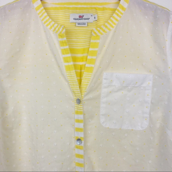 Vineyard Vines Yellow Stripe Button Up Blouse - Picture 5 of 8